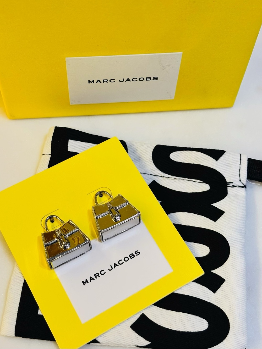 Marc Jacobs Silver Handbag Charm Earrings - Silver NIB w/Dustbag